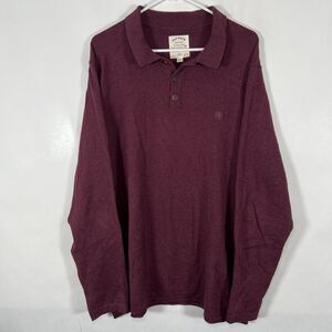 Fat Face Long Sleeve Collared Sweater Polo Mens Size 2XL XXL Maroon Red Logo